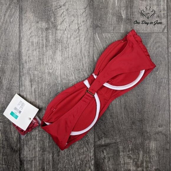 Cyn Luca Standard Ruched Front Bandeau Bikini Top Size L - Picture 4 of 4